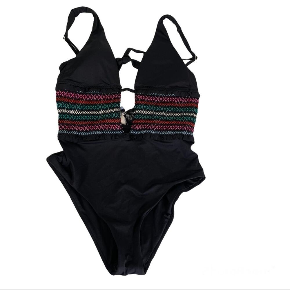Isabella Rose swimsuit black with embroidery size Small NWT